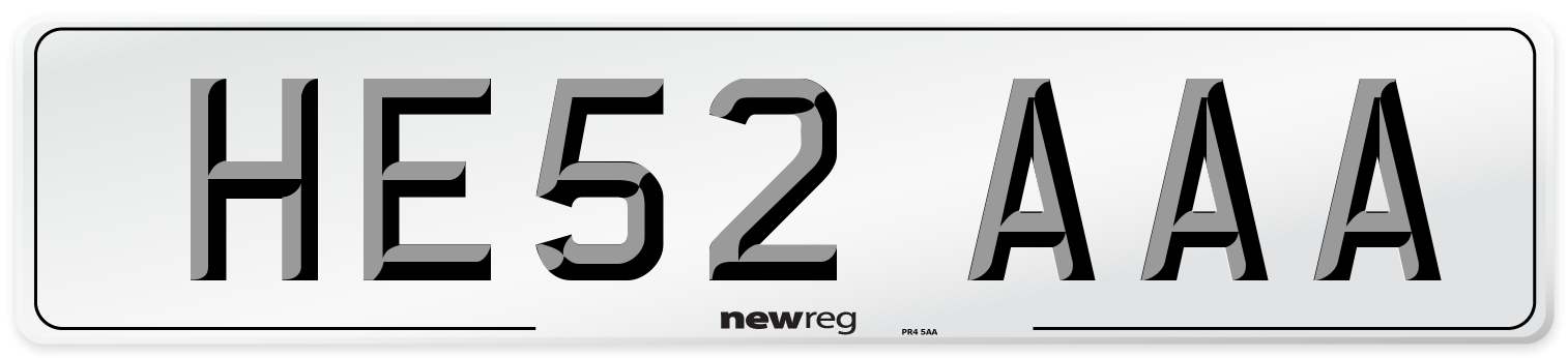 HE52 AAA Number Plate from New Reg